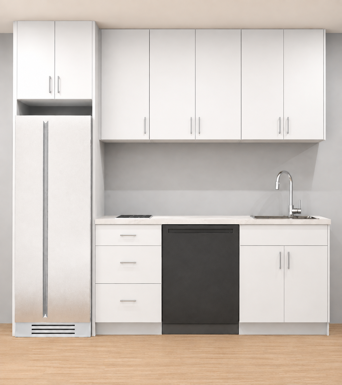 Studio Kitchen 8 ft Kitchen Cabinet Set – Shaker & Flat Door Style 105.75" Kitchen Cabinet Layout