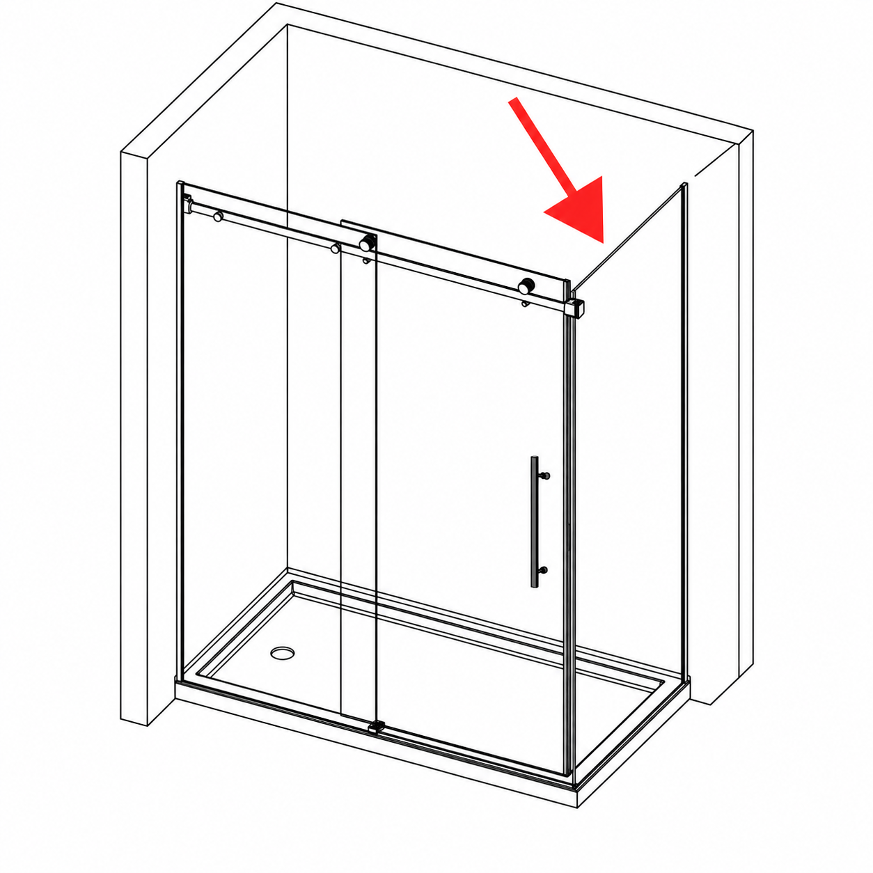W02020 Side Glass Panel for Frameless Shower Door W12-621 (Rainhaven)