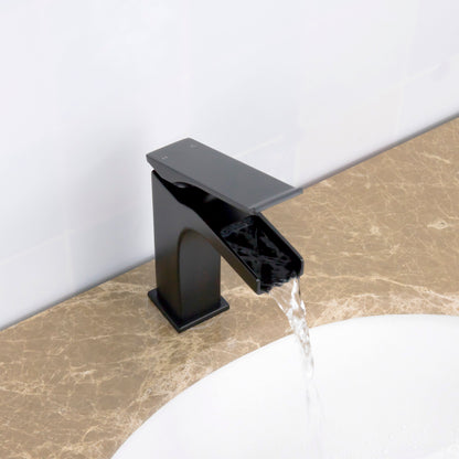 IKOU LIVING Ravine Waterfall Bathroom Faucet - Polished Nickel or Chrome Finish