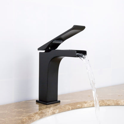 IKOU LIVING Ravine Waterfall Bathroom Faucet - Polished Nickel or Chrome Finish