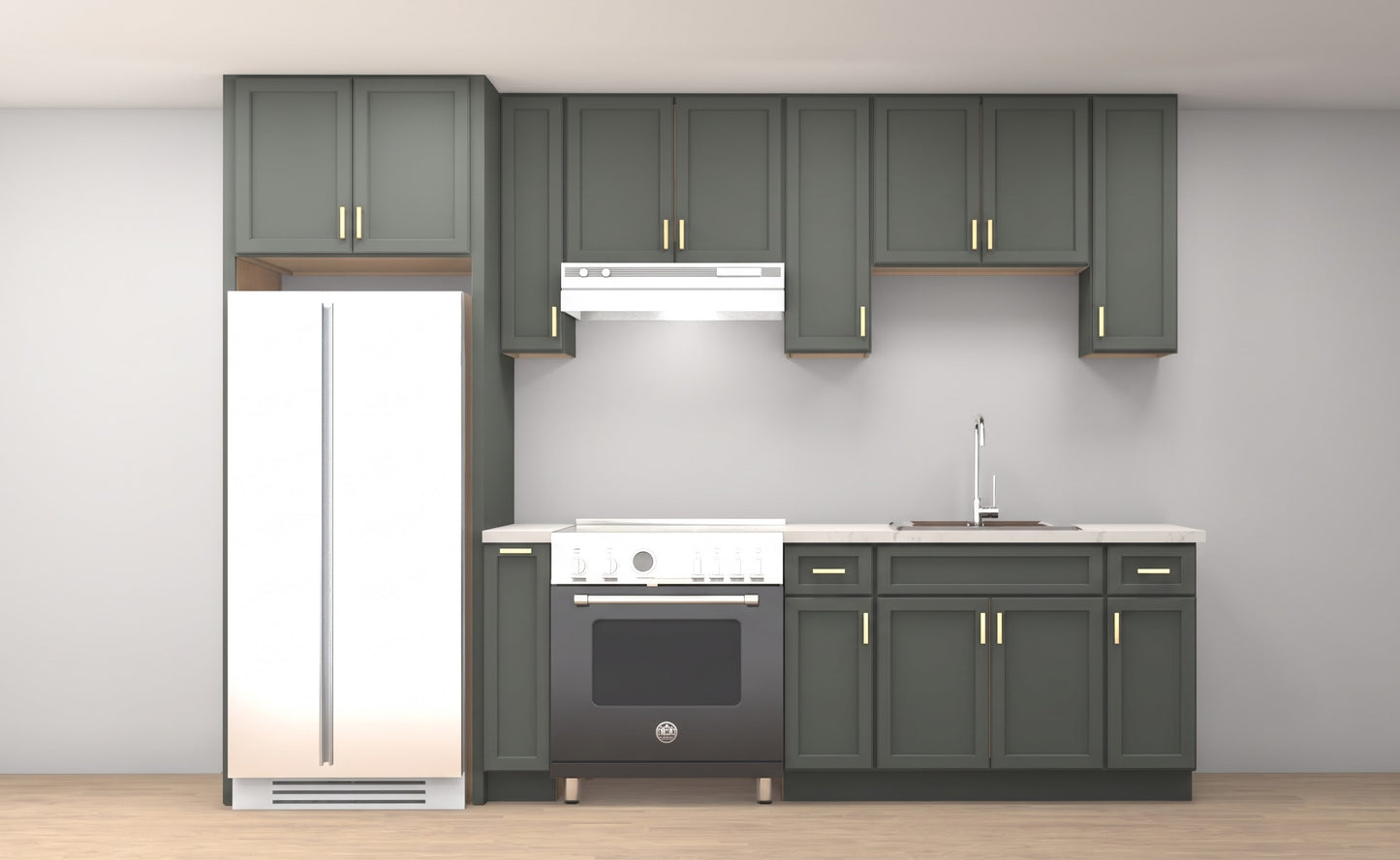 Aline 10 ft 6" Kitchen Cabinet Set – Shaker & Flat Door Style 125" Kitchen Cabinet Layout