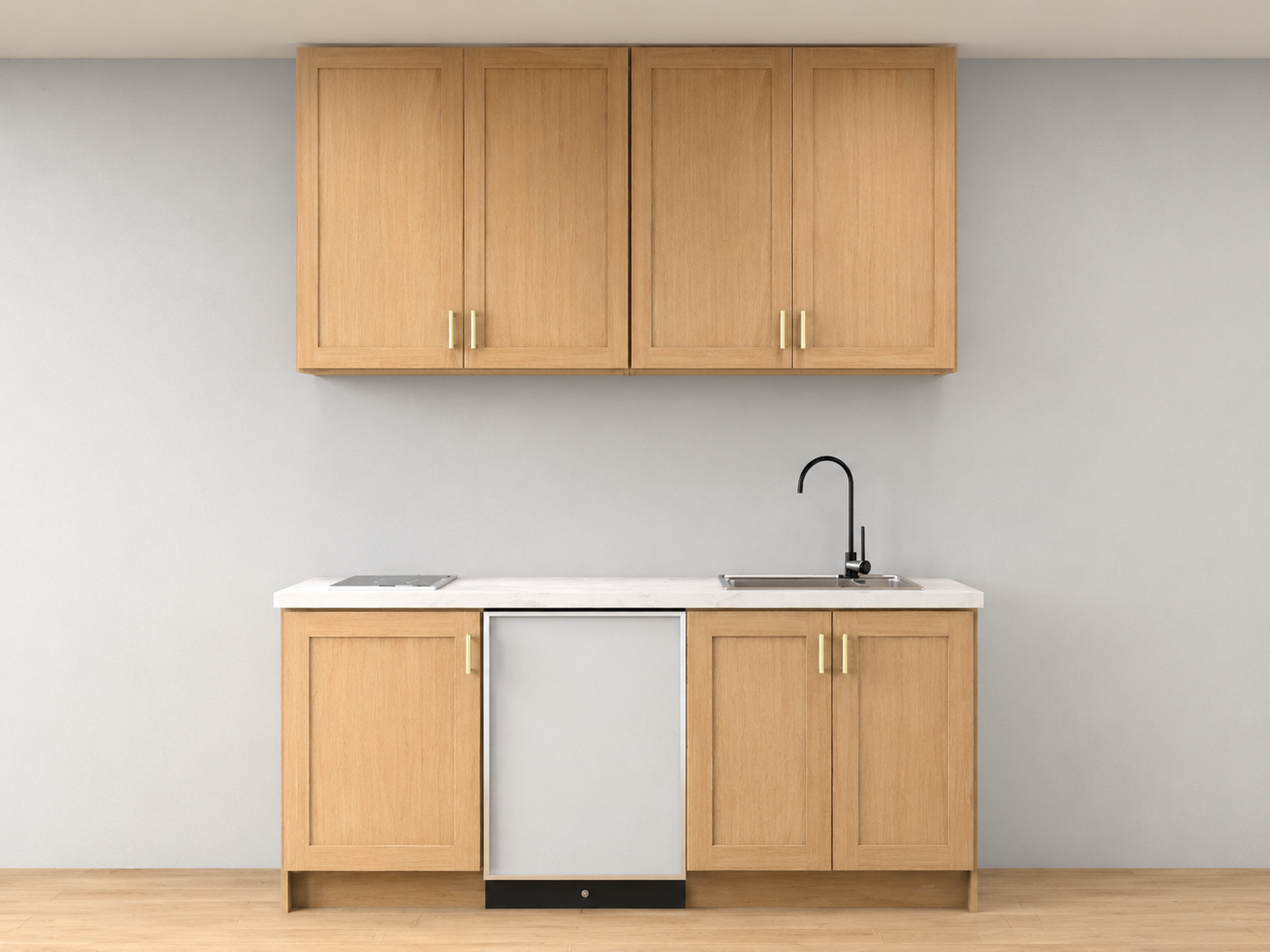 Aline 6 ft Kitchen Cabinet Set – Shaker Style Cabinetry