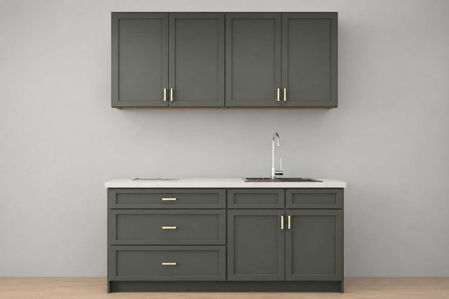 Studio Kitchen 6 ft Kitchen Cabinet Set – 72" Shaker & Flat Style Cabinets