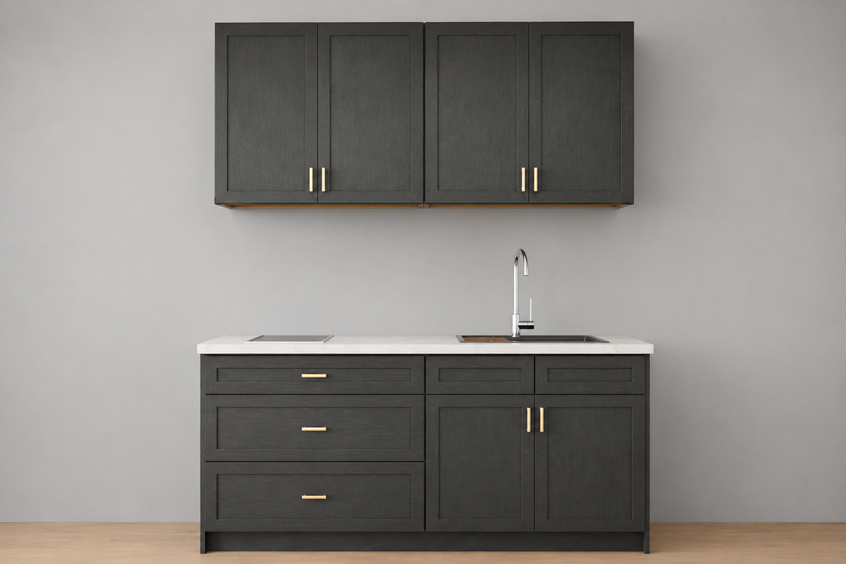 Studio Kitchen 6 ft Kitchen Cabinet Set – 72" Shaker & Flat Style Cabinets