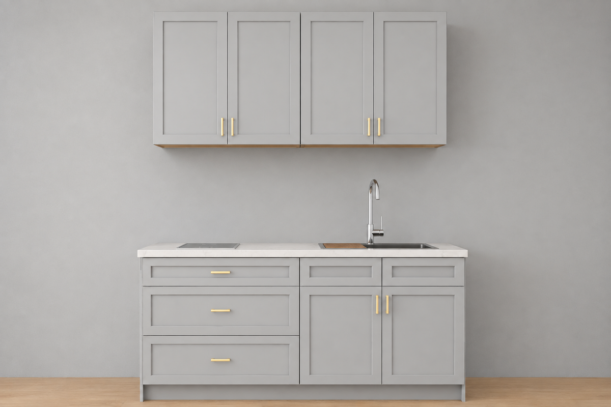 Studio Kitchen 6 ft Kitchen Cabinet Set – 72" Shaker & Flat Style Cabinets