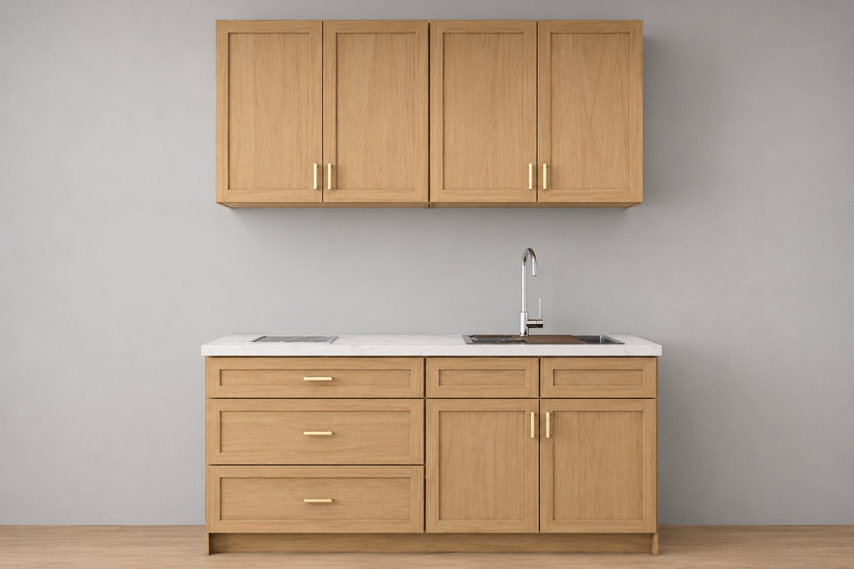 Studio Kitchen 6 ft Kitchen Cabinet Set – 72" Shaker & Flat Style Cabinets