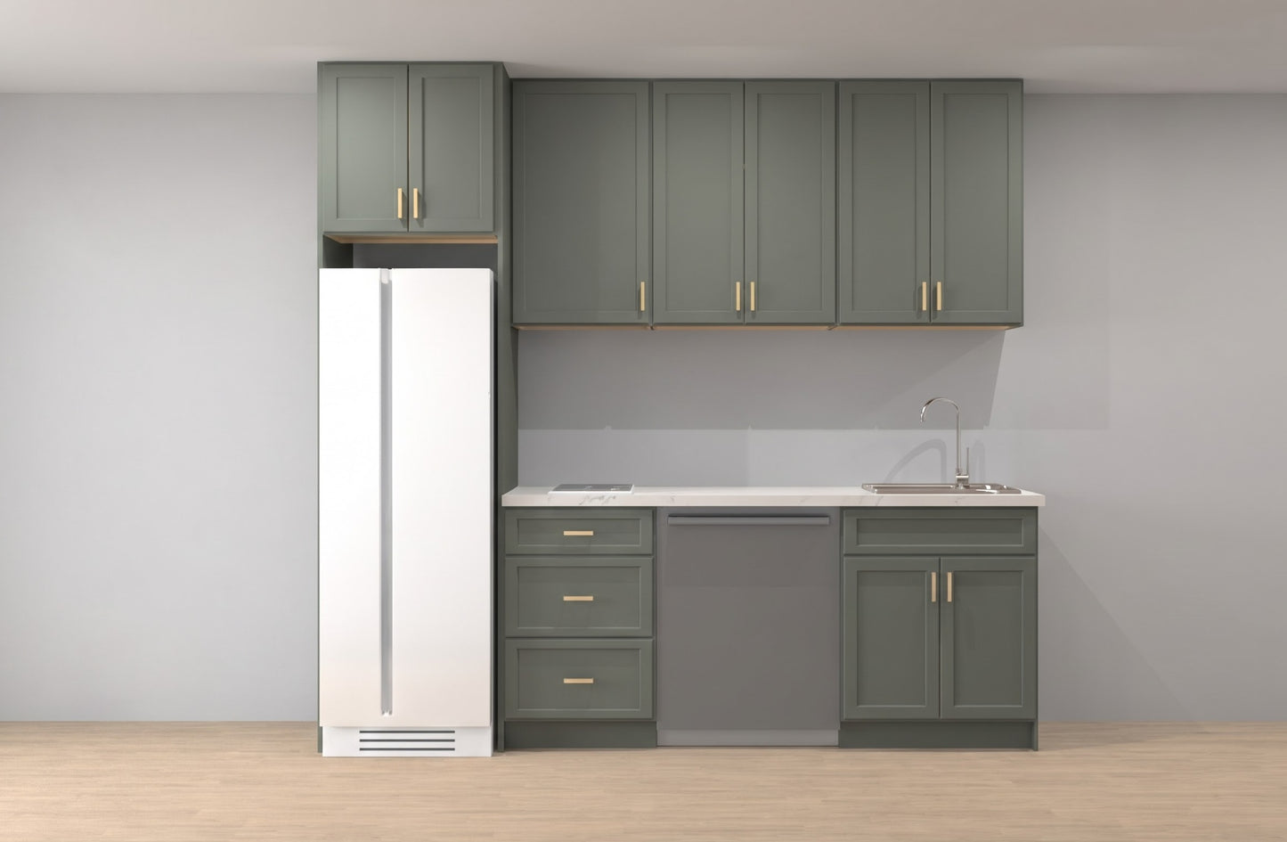 Aline 8 ft Kitchen Cabinet Set – Shaker & Flat Door Style 105.75" Kitchen Cabinet Layout