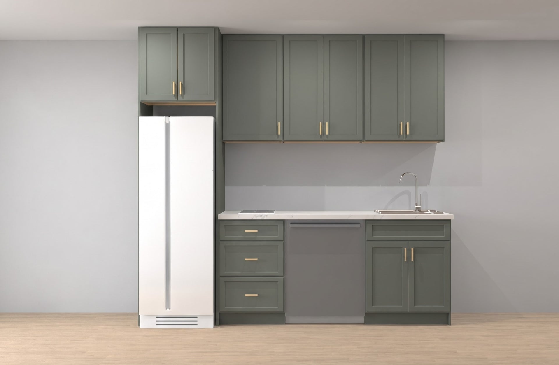 Aline 8 ft Kitchen Cabinet Set – Shaker & Flat Door Style 105.75" Kitchen Cabinet Layout