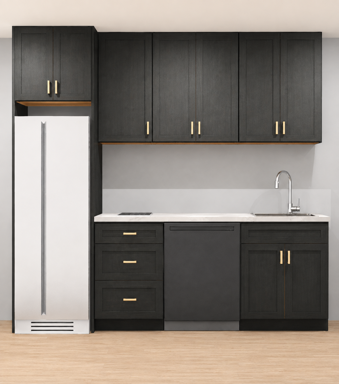 Studio Kitchen 8 ft Kitchen Cabinet Set – Shaker & Flat Door Style 105.75" Kitchen Cabinet Layout