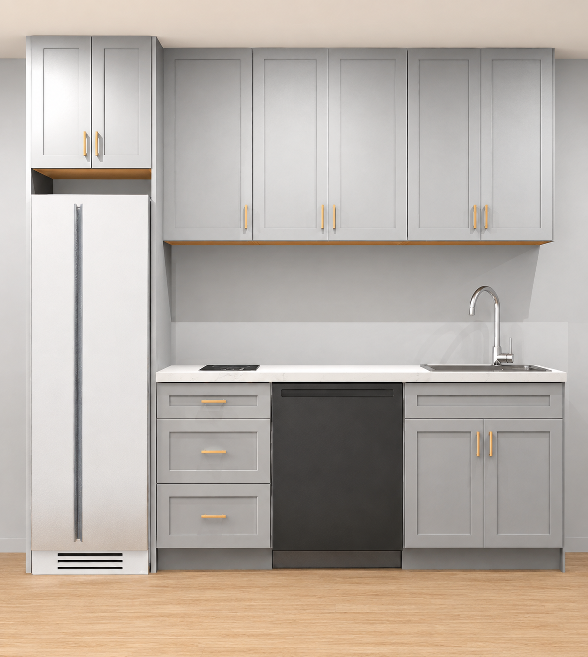 Studio Kitchen 8 ft Kitchen Cabinet Set – Shaker & Flat Door Style 105.75" Kitchen Cabinet Layout