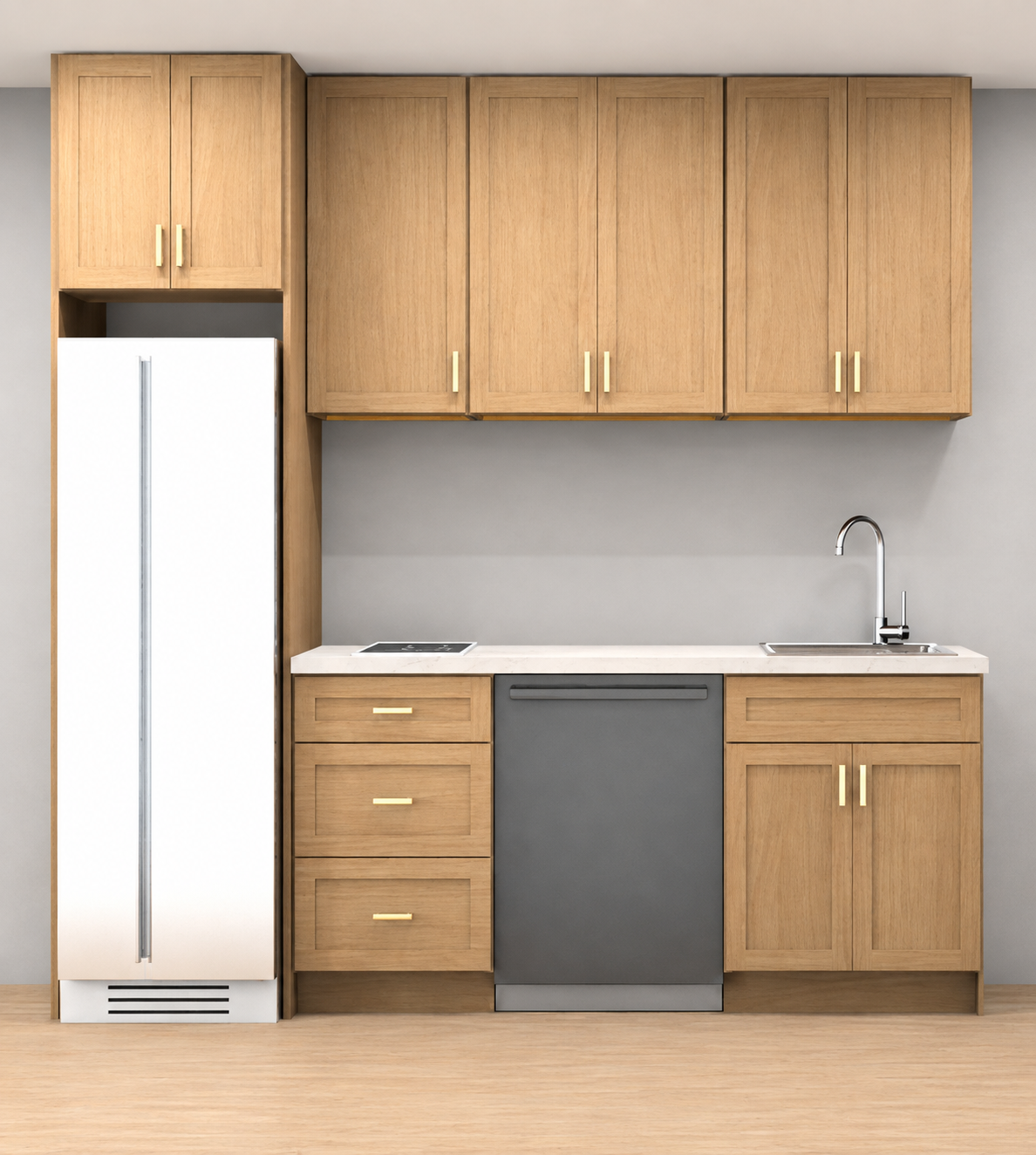 Studio Kitchen 8 ft Kitchen Cabinet Set – Shaker & Flat Door Style 105.75" Kitchen Cabinet Layout