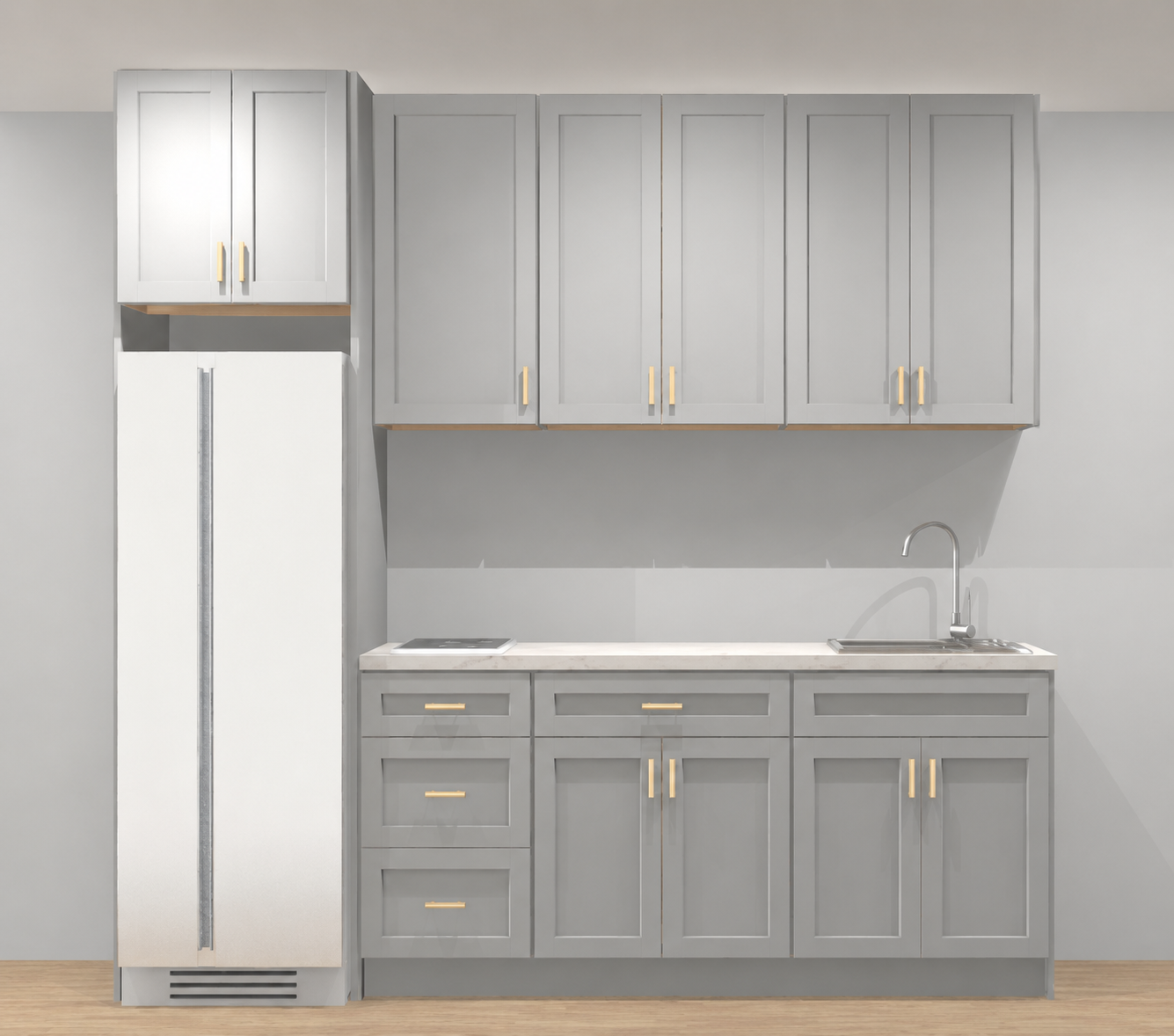 Studio Kitchen 8 ft Kitchen Cabinet Set – Shaker & Flat Door Style 108" Kitchen Cabinet Layout