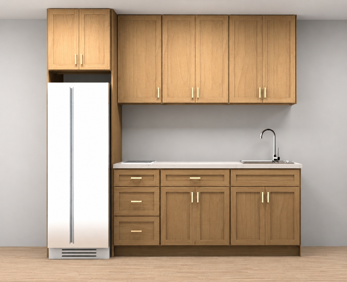 Studio Kitchen 8 ft Kitchen Cabinet Set – Shaker & Flat Door Style 108" Kitchen Cabinet Layout