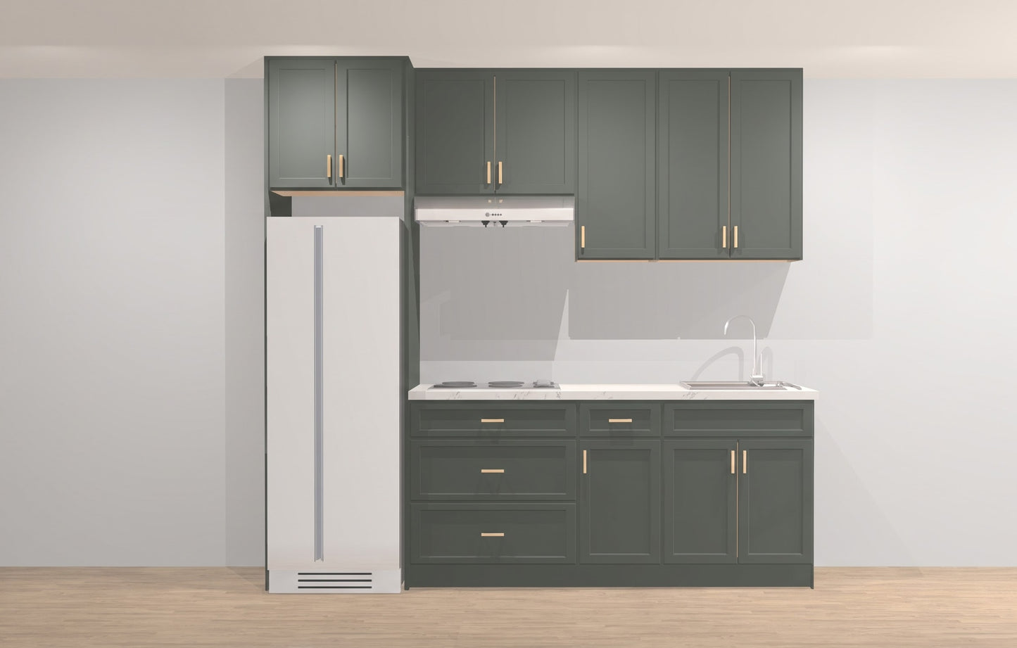 Aline 8 ft Kitchen Cabinet Set – Shaker & Flat Door Style 109.5" Kitchen Cabinet Layout
