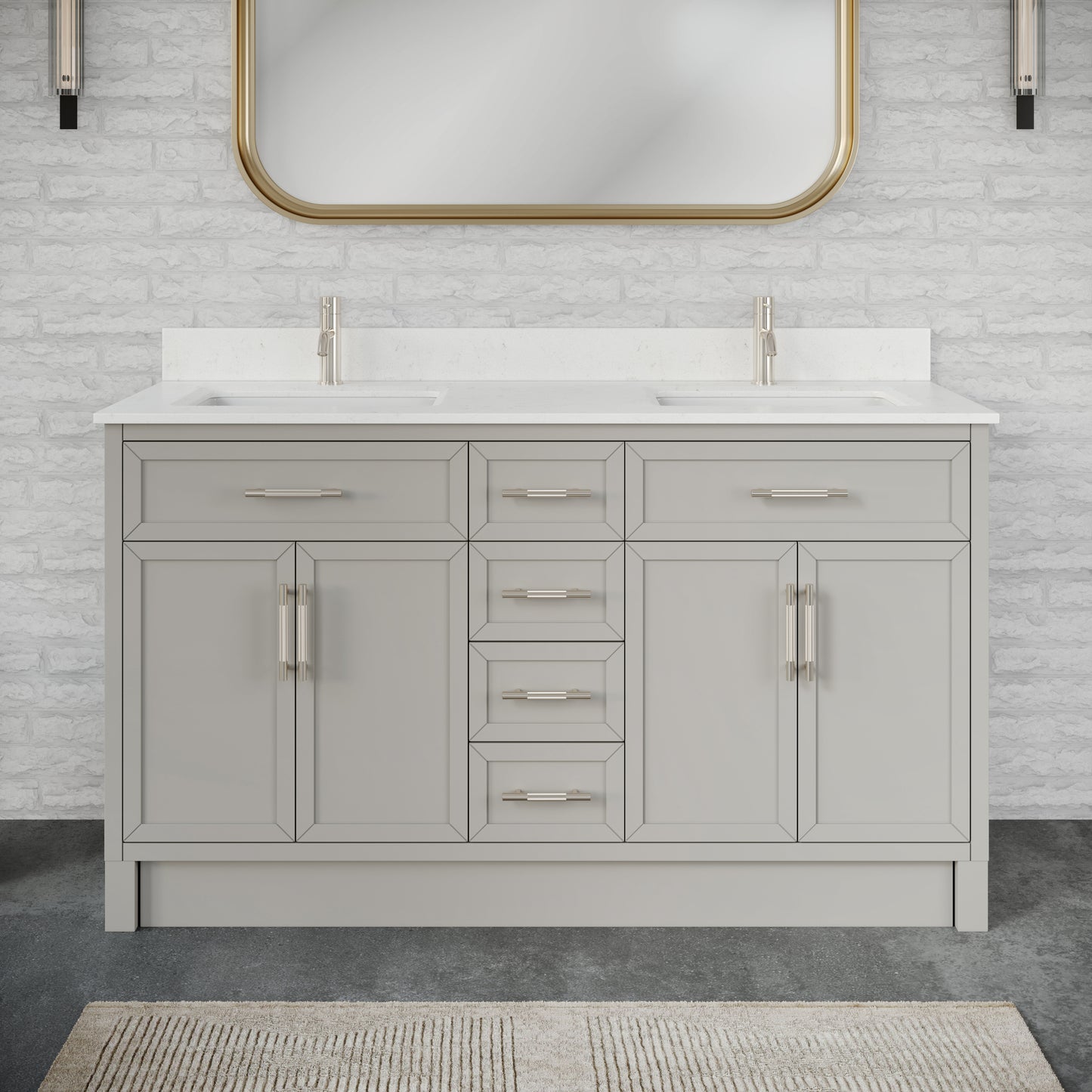 Blakely II Single Sink Bathroom Vanity with Stealth Organizer, Solid Wood Bathroom Cabinet with Engineered Stone Countertop & Backspalsh, Soft Closing Door & Drawer, Pre-Assembled