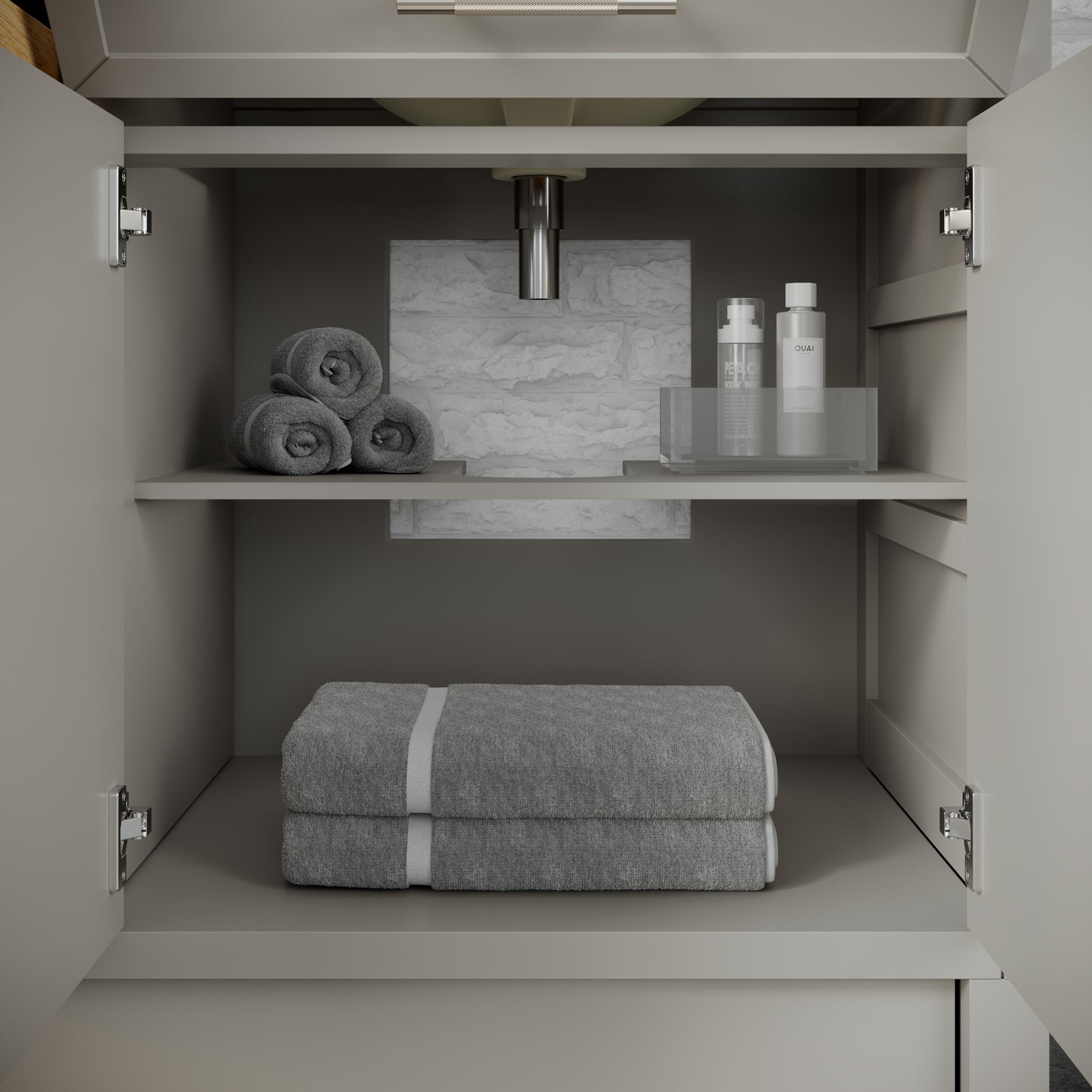 Blakely II Single Sink Bathroom Vanity with Stealth Organizer, Solid Wood Bathroom Cabinet with Engineered Stone Countertop & Backspalsh, Soft Closing Door & Drawer, Pre-Assembled