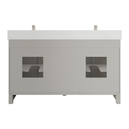Blakely II Single Sink Bathroom Vanity with Stealth Organizer, Solid Wood Bathroom Cabinet with Engineered Stone Countertop & Backspalsh, Soft Closing Door & Drawer, Pre-Assembled