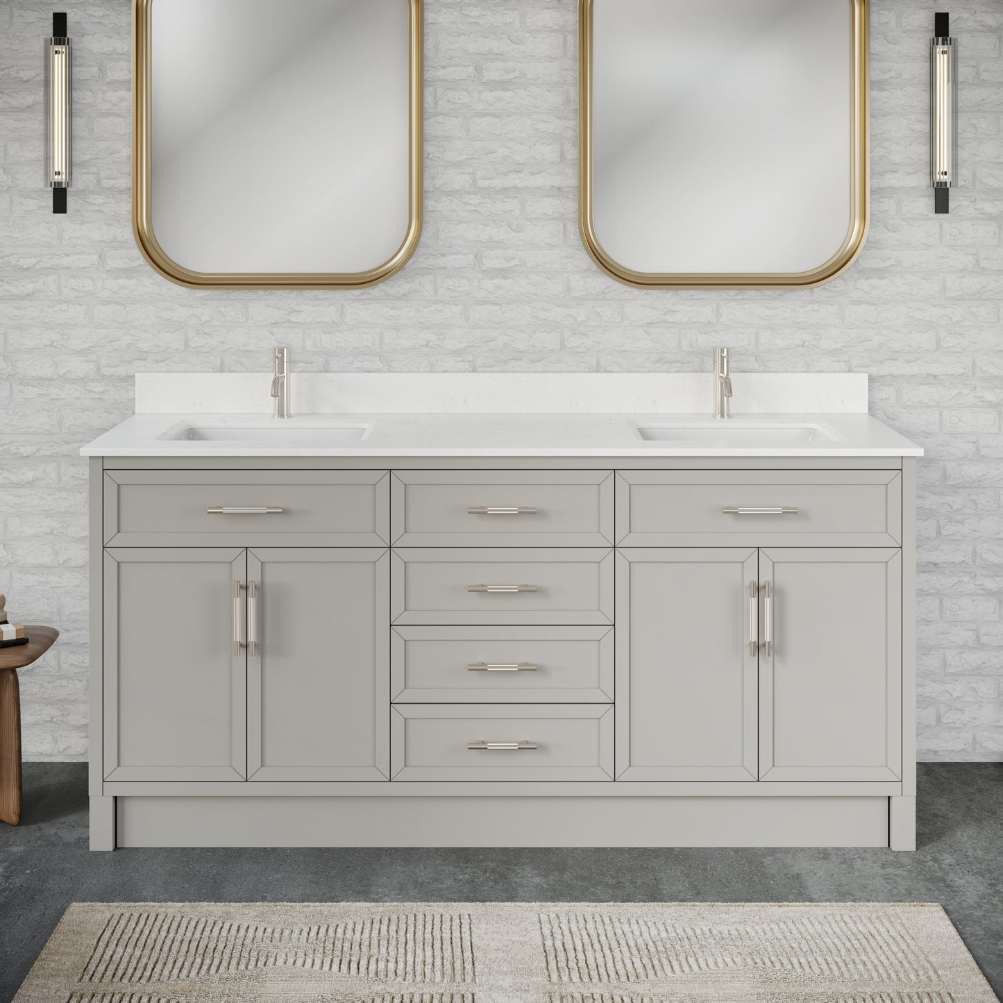 Blakely II Single Sink Bathroom Vanity with Stealth Organizer, Solid Wood Bathroom Cabinet with Engineered Stone Countertop & Backspalsh, Soft Closing Door & Drawer, Pre-Assembled