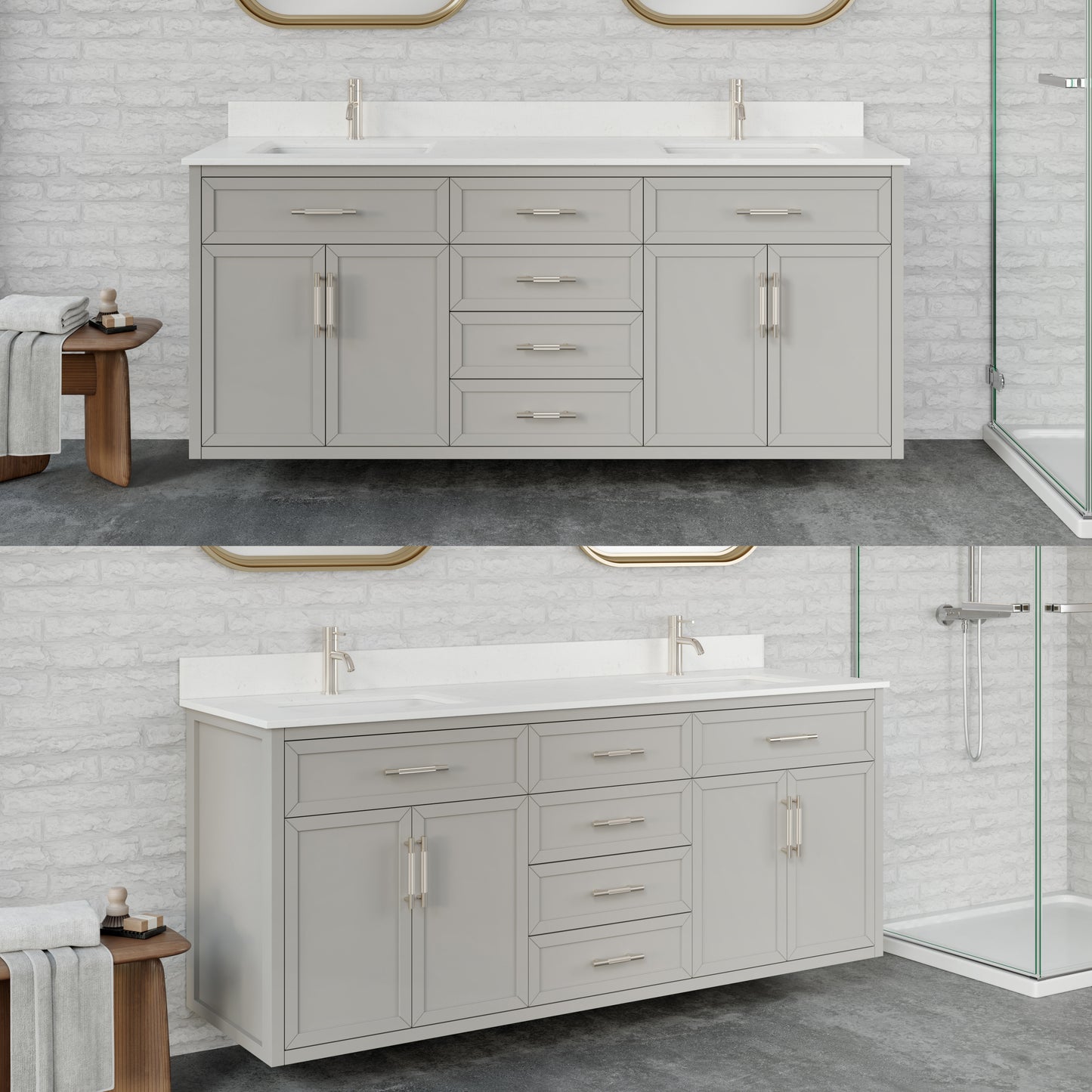 Blakely II Single Sink Bathroom Vanity with Stealth Organizer, Solid Wood Bathroom Cabinet with Engineered Stone Countertop & Backspalsh, Soft Closing Door & Drawer, Pre-Assembled