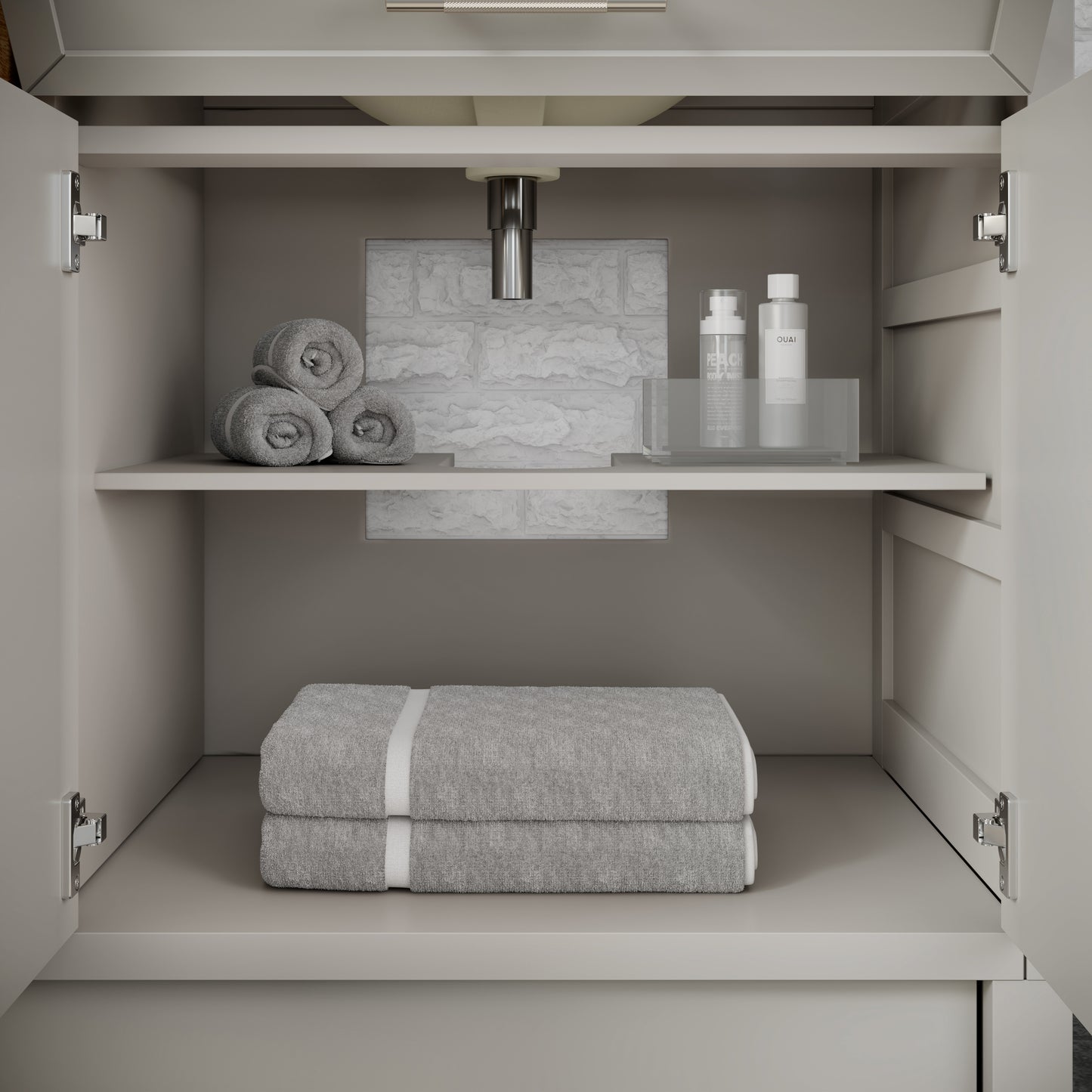 Blakely II Single Sink Bathroom Vanity with Stealth Organizer, Solid Wood Bathroom Cabinet with Engineered Stone Countertop & Backspalsh, Soft Closing Door & Drawer, Pre-Assembled