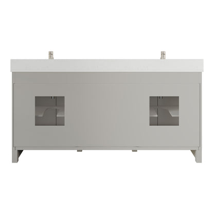 Blakely II Single Sink Bathroom Vanity with Stealth Organizer, Solid Wood Bathroom Cabinet with Engineered Stone Countertop & Backspalsh, Soft Closing Door & Drawer, Pre-Assembled