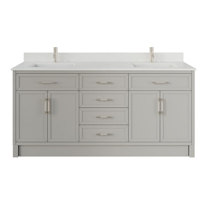 Blakely II Single Sink Bathroom Vanity with Stealth Organizer, Solid Wood Bathroom Cabinet with Engineered Stone Countertop & Backspalsh, Soft Closing Door & Drawer, Pre-Assembled