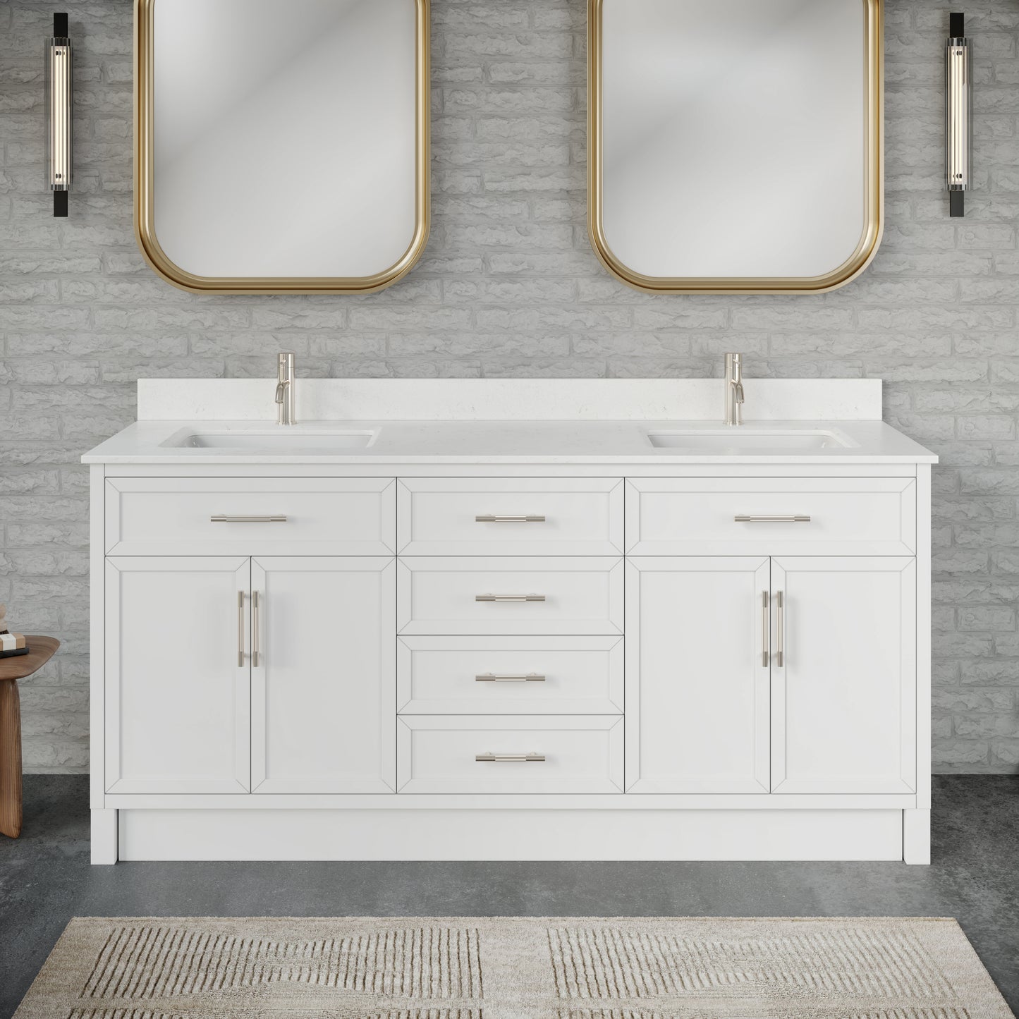 Blakely II Single Sink Bathroom Vanity with Stealth Organizer, Solid Wood Bathroom Cabinet with Engineered Stone Countertop & Backspalsh, Soft Closing Door & Drawer, Pre-Assembled
