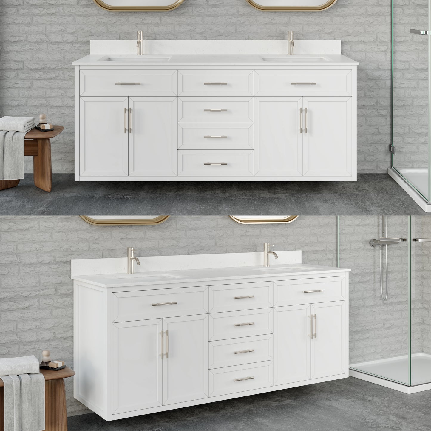 Blakely II Single Sink Bathroom Vanity with Stealth Organizer, Solid Wood Bathroom Cabinet with Engineered Stone Countertop & Backspalsh, Soft Closing Door & Drawer, Pre-Assembled