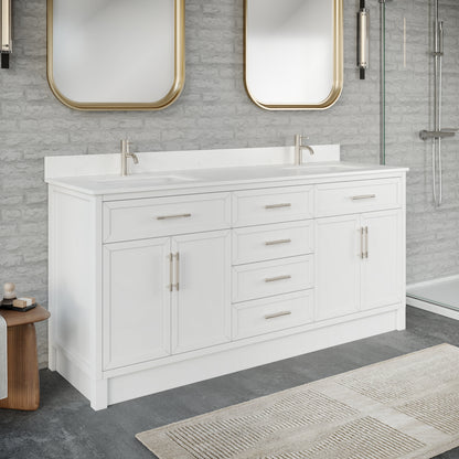 Blakely II Single Sink Bathroom Vanity with Stealth Organizer, Solid Wood Bathroom Cabinet with Engineered Stone Countertop & Backspalsh, Soft Closing Door & Drawer, Pre-Assembled