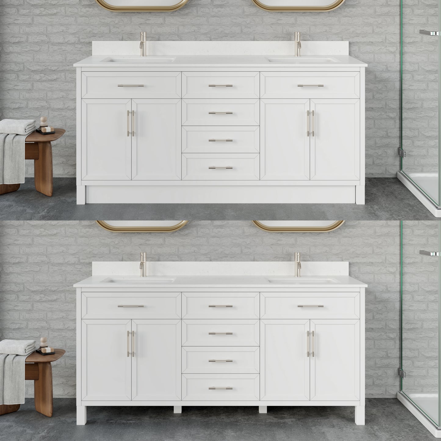 Blakely II Single Sink Bathroom Vanity with Stealth Organizer, Solid Wood Bathroom Cabinet with Engineered Stone Countertop & Backspalsh, Soft Closing Door & Drawer, Pre-Assembled