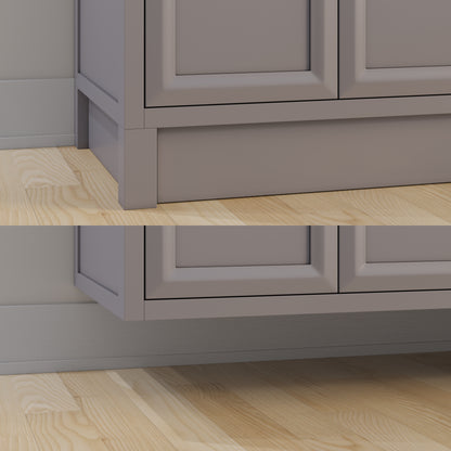 Meuble-lavabo simple Capri III avec organiseur Stealth, armoire de salle de bain en bois massif avec comptoir et dosseret en pierre reconstituée, porte et tiroir à fermeture amortie, pré-assemblé