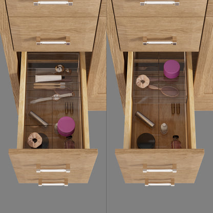 Meuble-lavabo simple Capri III avec organiseur Stealth, armoire de salle de bain en bois massif avec comptoir et dosseret en pierre reconstituée, porte et tiroir à fermeture amortie, pré-assemblé