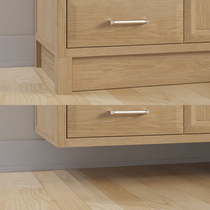 Meuble-lavabo simple Capri III avec organiseur Stealth, armoire de salle de bain en bois massif avec comptoir et dosseret en pierre reconstituée, porte et tiroir à fermeture amortie, pré-assemblé