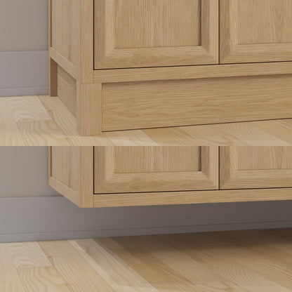 Meuble-lavabo simple Capri III avec organiseur Stealth, armoire de salle de bain en bois massif avec comptoir et dosseret en pierre reconstituée, porte et tiroir à fermeture amortie, pré-assemblé