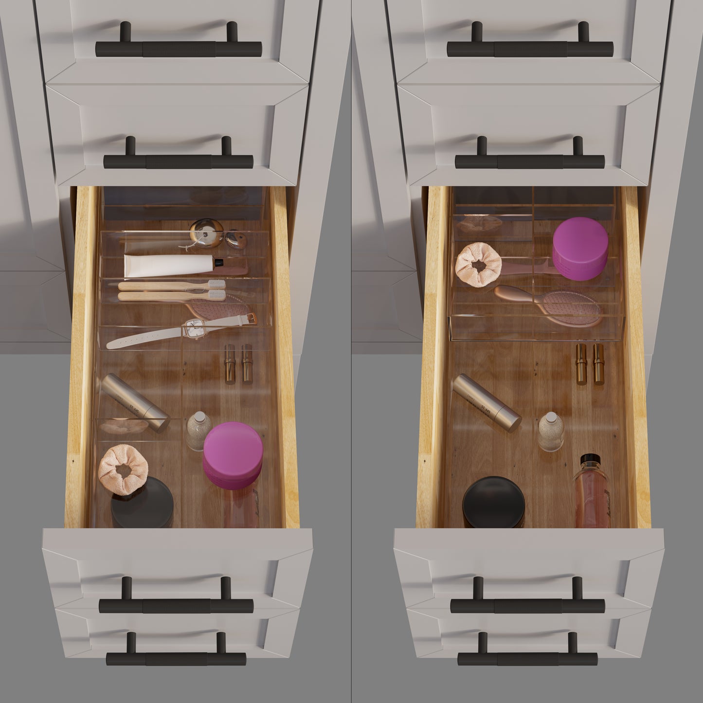 Houston II Bathroom Vanity with Stealth Organizer, Solid Wood Bathroom Cabinet with Engineered Stone Countertop & Backsplash, Soft Closing Door & Drawer, Pre-Assembled