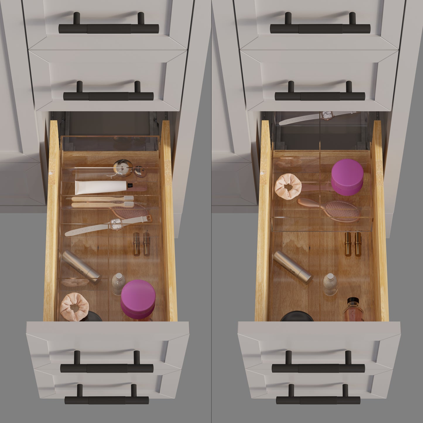 Houston II Bathroom Vanity with Stealth Organizer, Solid Wood Bathroom Cabinet with Engineered Stone Countertop & Backsplash, Soft Closing Door & Drawer, Pre-Assembled