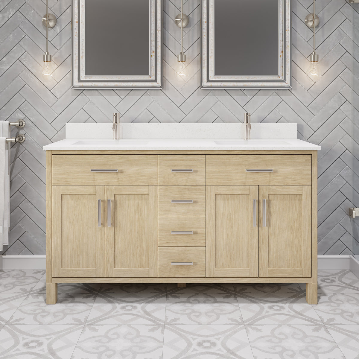 Open Box - Kali II 60" Double Sink Bathroom Vanity Ikou Living