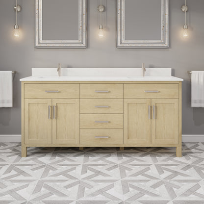 Kali II Single Sink Bathroom Vanity with Stealth Organizer, Solid Wood Bathroom Cabinet with Engineered Stone Countertop & Backspalsh, Soft Closing Door & Drawer, Pre-Assembled