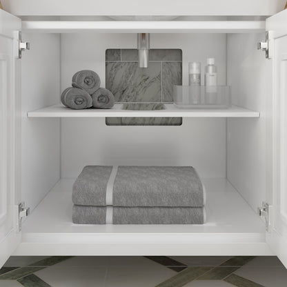 Kali II Single Sink Bathroom Vanity with Stealth Organizer, Solid Wood Bathroom Cabinet with Engineered Stone Countertop & Backspalsh, Soft Closing Door & Drawer, Pre-Assembled