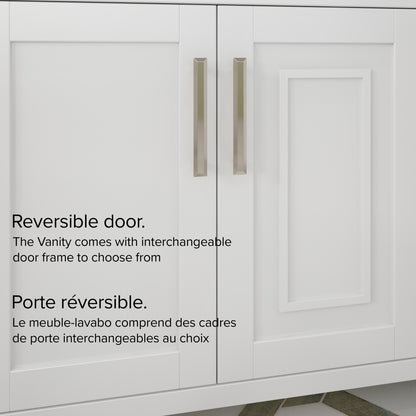 Kali II Single Sink Bathroom Vanity with Stealth Organizer, Solid Wood Bathroom Cabinet with Engineered Stone Countertop & Backspalsh, Soft Closing Door & Drawer, Pre-Assembled