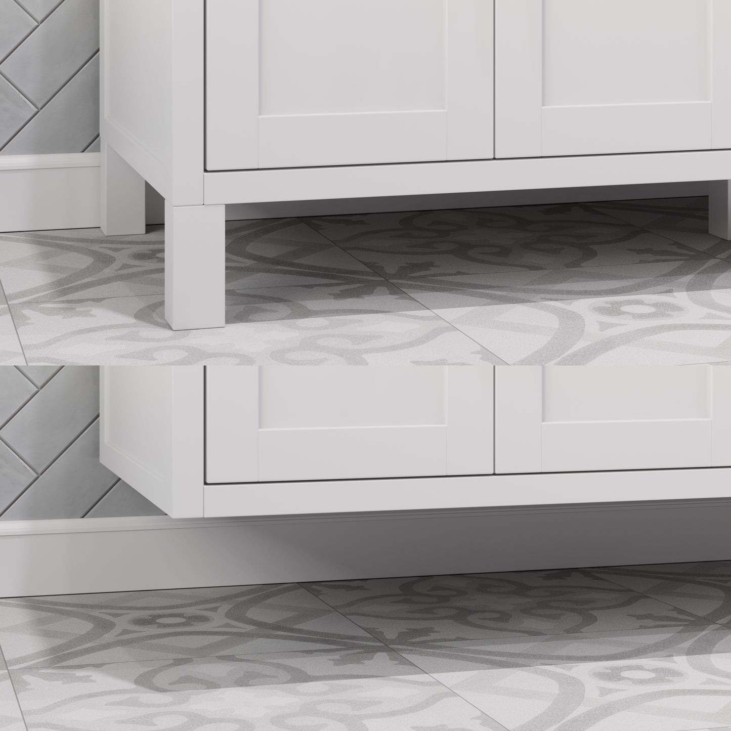 Kali II Single Sink Bathroom Vanity with Stealth Organizer, Solid Wood Bathroom Cabinet with Engineered Stone Countertop & Backspalsh, Soft Closing Door & Drawer, Pre-Assembled