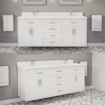 Kali II Single Sink Bathroom Vanity with Stealth Organizer, Solid Wood Bathroom Cabinet with Engineered Stone Countertop & Backspalsh, Soft Closing Door & Drawer, Pre-Assembled