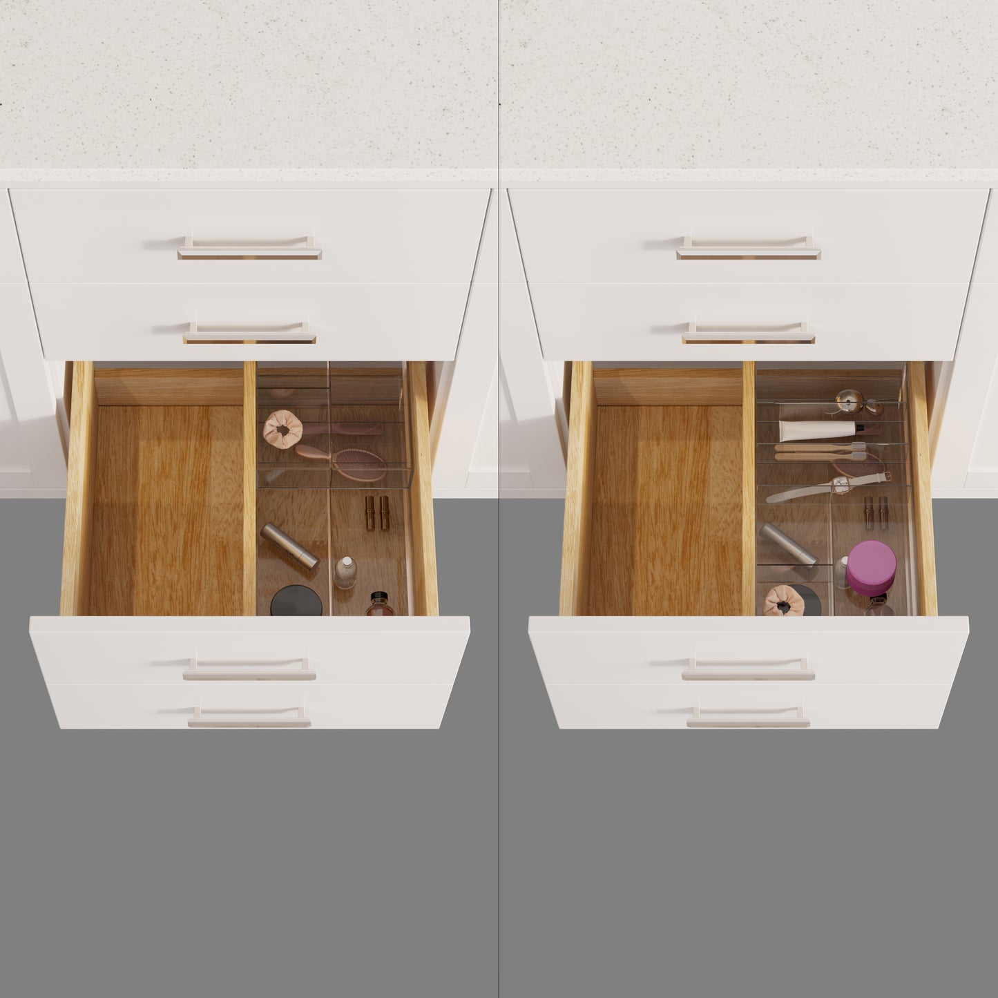 Kali II Single Sink Bathroom Vanity with Stealth Organizer, Solid Wood Bathroom Cabinet with Engineered Stone Countertop & Backspalsh, Soft Closing Door & Drawer, Pre-Assembled