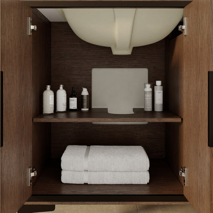 Thayer Single Sink Bathroom Vanity With Stealth Organizer, Solid Wood Bathroom Cabinet with Engineered Stone Countertop & Backspalsh, Soft Closing Door & Drawer, Pre-Assembled