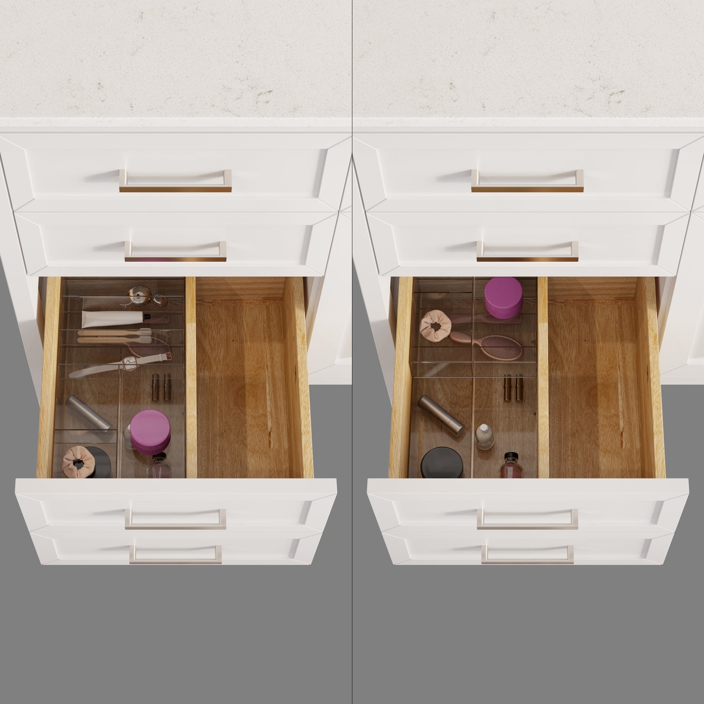 Terrence II Single Sink Bathroom Vanity With Stealth Organizer, Solid Wood Bathroom Cabinet with Engineered Stone Countertop & Backspalsh, Soft Closing Door & Drawer, Pre-Assembled