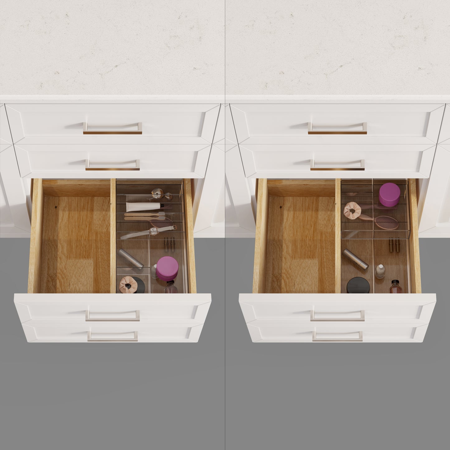 Terrence II Single Sink Bathroom Vanity With Stealth Organizer, Solid Wood Bathroom Cabinet with Engineered Stone Countertop & Backspalsh, Soft Closing Door & Drawer, Pre-Assembled
