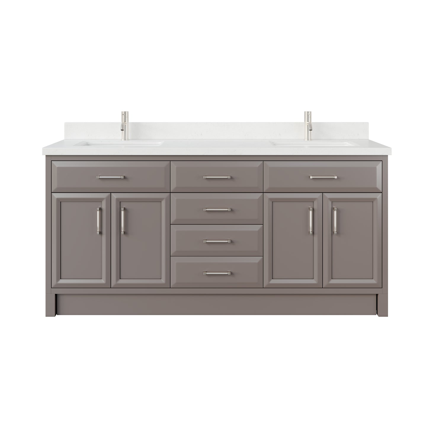 Meuble-lavabo simple Capri III avec organiseur Stealth, armoire de salle de bain en bois massif avec comptoir et dosseret en pierre reconstituée, porte et tiroir à fermeture amortie, pré-assemblé