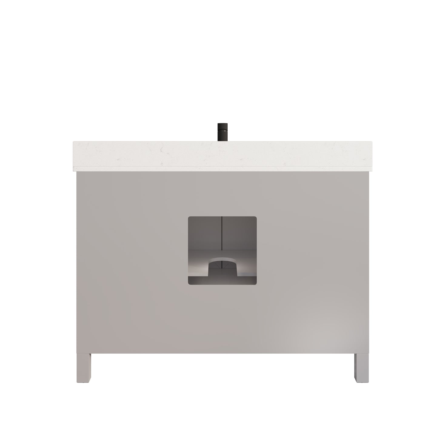 Houston II Bathroom Vanity with Stealth Organizer, Solid Wood Bathroom Cabinet with Engineered Stone Countertop & Backsplash, Soft Closing Door & Drawer, Pre-Assembled