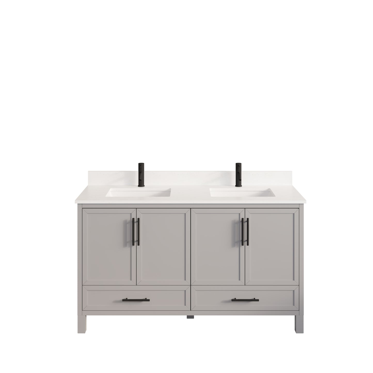 Houston II Bathroom Vanity with Stealth Organizer, Solid Wood Bathroom Cabinet with Engineered Stone Countertop & Backsplash, Soft Closing Door & Drawer, Pre-Assembled