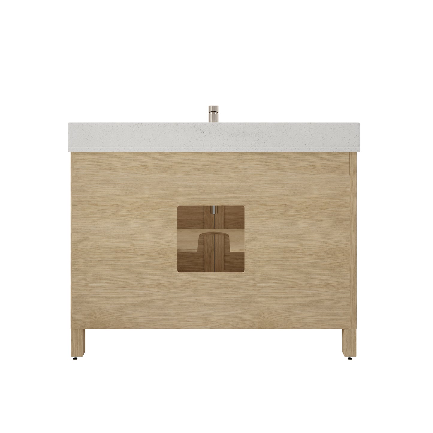 Kali II Single Sink Bathroom Vanity with Stealth Organizer, Solid Wood Bathroom Cabinet with Engineered Stone Countertop & Backspalsh, Soft Closing Door & Drawer, Pre-Assembled